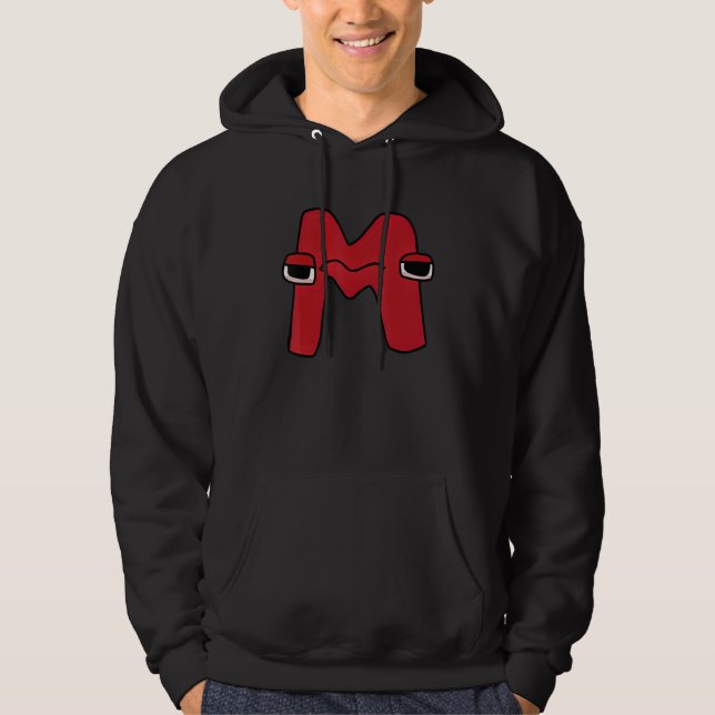 Veste À Capuche Lettre Émotion M Alphabet Lore Pour Garçons Filles (Devant)