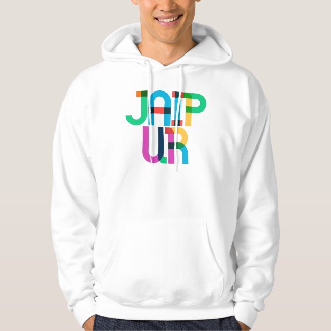 Veste À Capuche Lettres d'art pop indien de Jaipur (Devant)