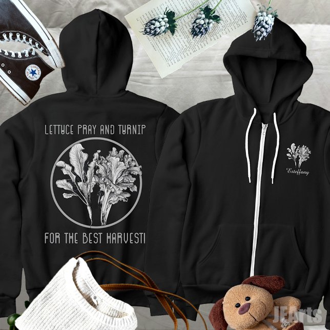 Veste À Capuche Lettuce Pray et Turnip Plantes Drôle Jardinage (Créateur téléchargé)