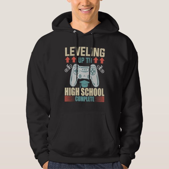Veste À Capuche Level Up Highschool Complete Video Gamer 2021 Grad (Devant)