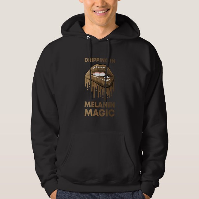 Veste À Capuche Lèvres Black Pride Magique Melanin Black Pride Afr (Devant)