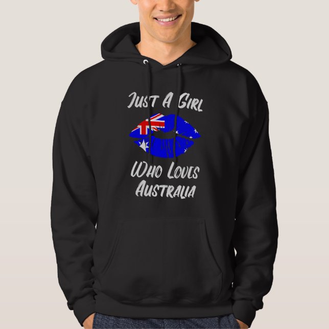 Veste À Capuche Lèvres Bouche Amour Drapeau Australien (Devant)