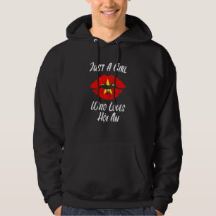 Veste À Capuche Lèvres Bouche Amour Drapeau Vietnamien Hoi An