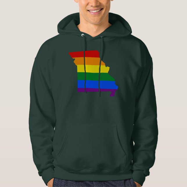 Veste À Capuche LGBT Missouri, Sweatshirt de la carte nationale am (Devant)