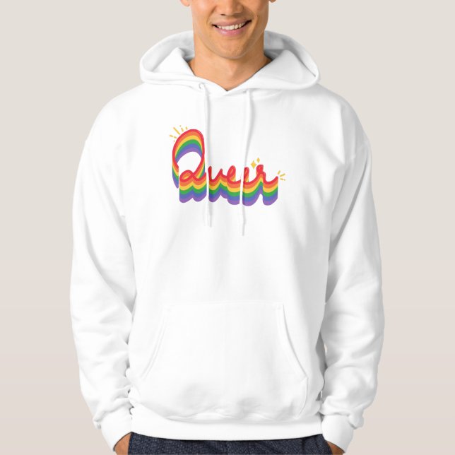 Veste À Capuche LGBT+ Pride. L'amour gay. (Devant)