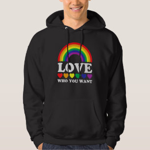 Veste À Capuche Lgbt Rainbow Love Who You Want Gay Lesbian Pride L