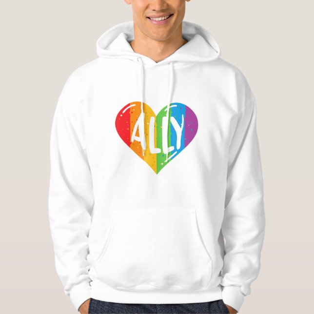 Veste À Capuche Lgbtq Ally Pour Hommes Gay pride Femmes Enfants (Devant)