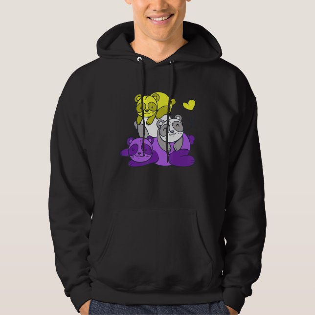 Veste À Capuche Lgbtq Pride Non binaire Sloth Lgbt Indicateur Non  (Devant)