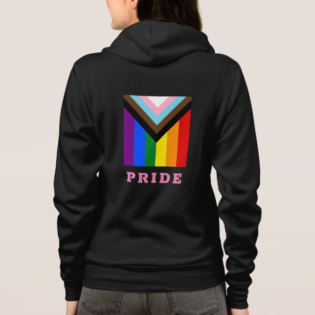 Veste À Capuche LGBTQ & Pride - Rainbow Progress Flag mode fille (Dos)