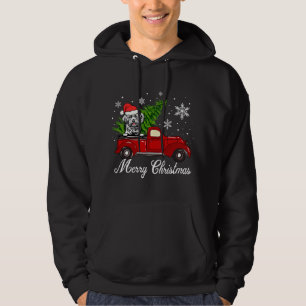 Veste À Capuche Lhasa Apso Chien À cheval Camion Rouge Joyeux Noël