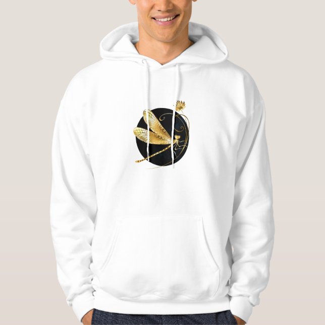 Veste À Capuche libellule d'or en cercle noir (Devant)