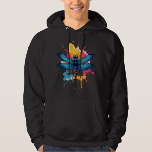 Veste À Capuche Libellule peinte d'Art Pop Coloré Artistique