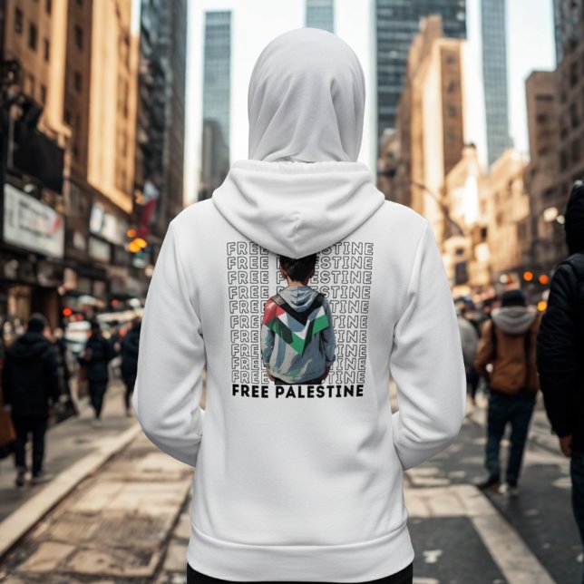 Veste À Capuche Libérez la Palestine blanche (Créateur téléchargé)