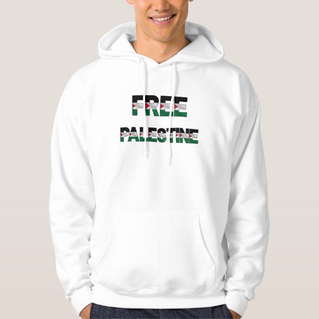 Veste À Capuche Libérez la Palestine Lettres drapeau Unité Fierté  (Devant)