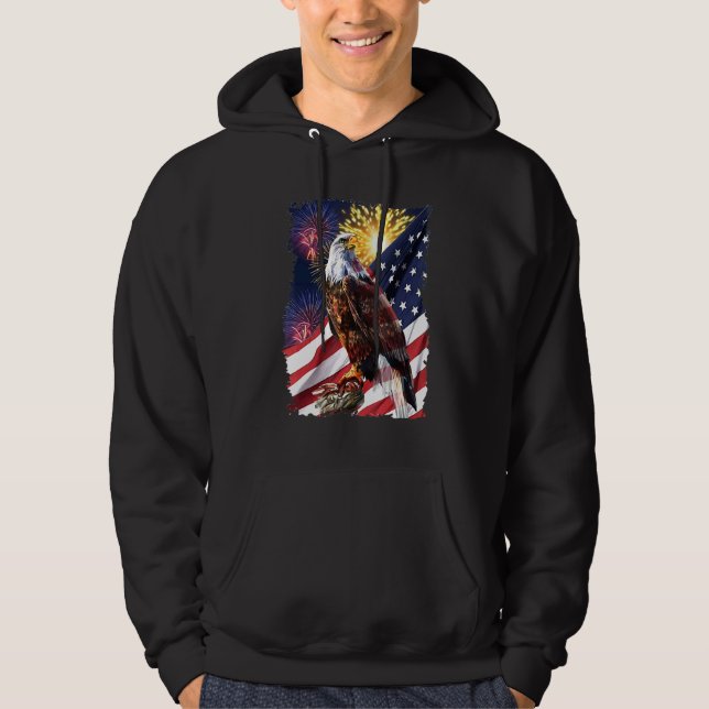 Veste À Capuche Liberté cool de l'aigle, Joyeux Jour de l'Indépend (Devant)