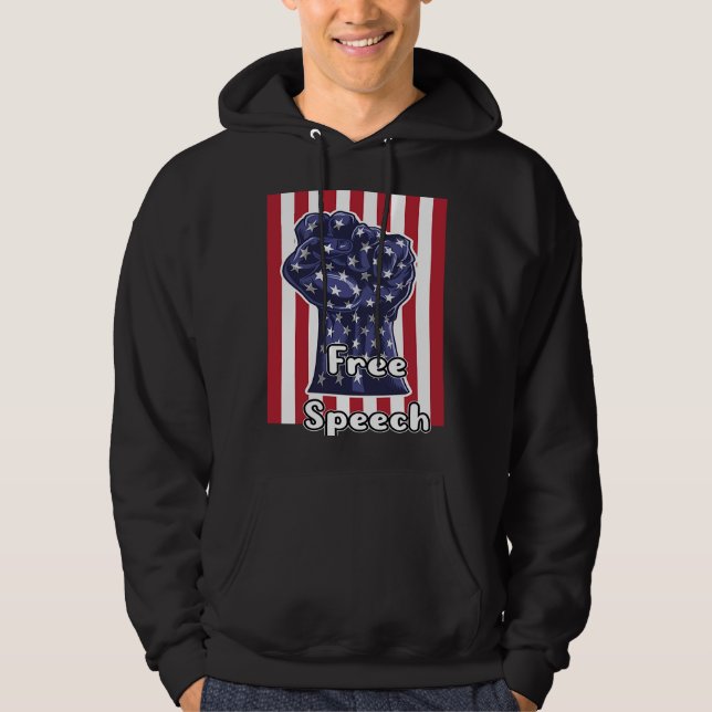 Veste À Capuche Liberté d'expression politique avec la pompe de po (Devant)