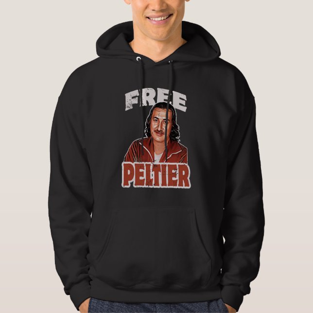 Veste À Capuche LIBRE LEONARD PELTIER portrait prison retro utilis (Devant)