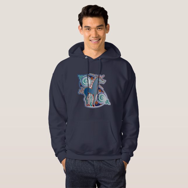 Veste À Capuche Licorne celtique (Devant entier)