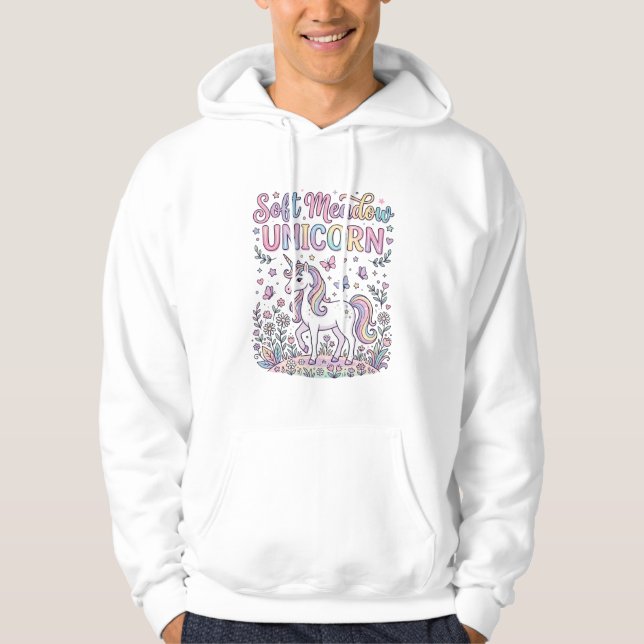 Veste À Capuche Licorne Douce Prairie Licorne Adorable Conception  (Devant)