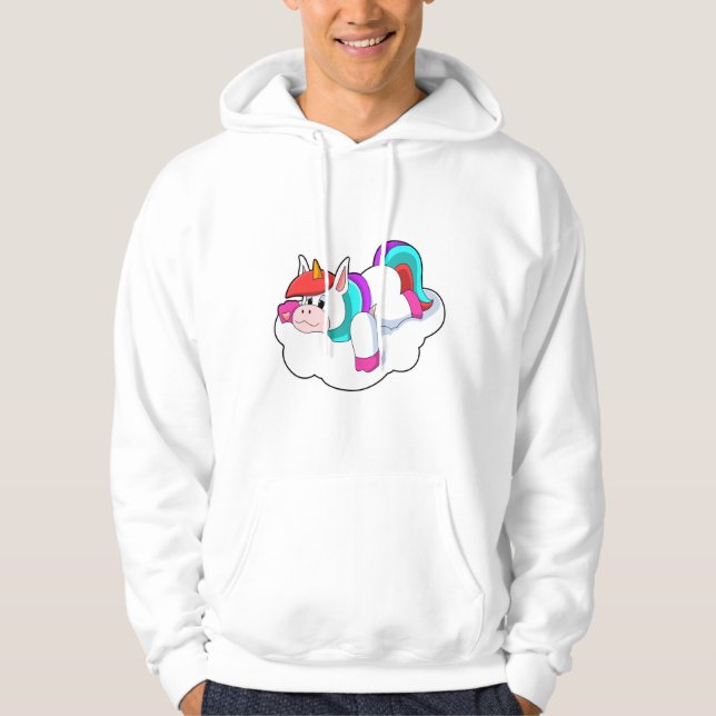 Veste À Capuche Licorne sur les nuages (Devant)
