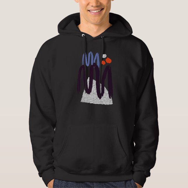 Veste À Capuche Lignes de peinture Abstraites Premium (Devant)