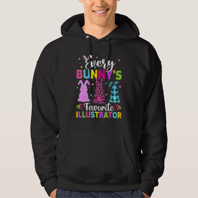 Veste À Capuche L'Illustrateur préféré de chaque lapin Pâques (Devant)