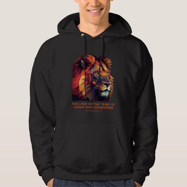 Veste À Capuche Lion de Juda Jésus Apocalypse Verset biblique Chri (Devant)