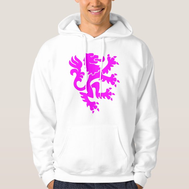 Veste À Capuche Lion héraldique 01 - Magenta (Devant)