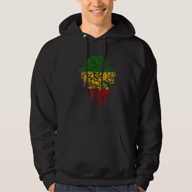 Veste À Capuche Lion Reggae De Juda Rastafari Racines Rasta Etophi (Devant)