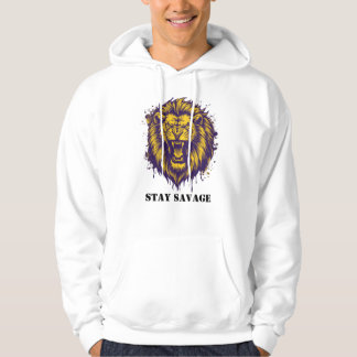 Veste À Capuche Lion Sauvage Graphique Restez Sauvage Lion Alpha