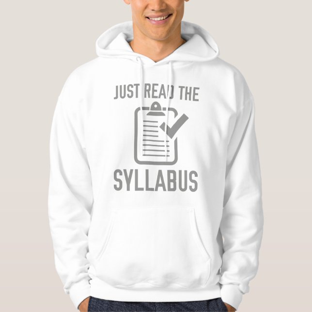 Veste À Capuche Lisez Juste Le Syllabus (Devant)