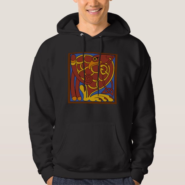 Veste À Capuche Livre De Kells Celtic Knot Oiseau Médiéval (Devant)