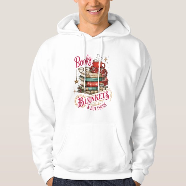 Veste À Capuche Livres Couvertures et Chocolat Chaud  (Devant)