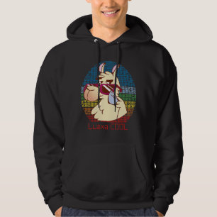 Veste À Capuche Llama Cool avec lunettes de soleil Alpaca Retro po