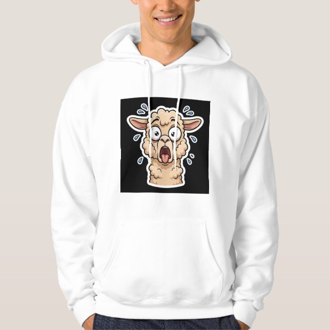 Veste À Capuche Llama Dramatique Haletant Drôle (Devant)