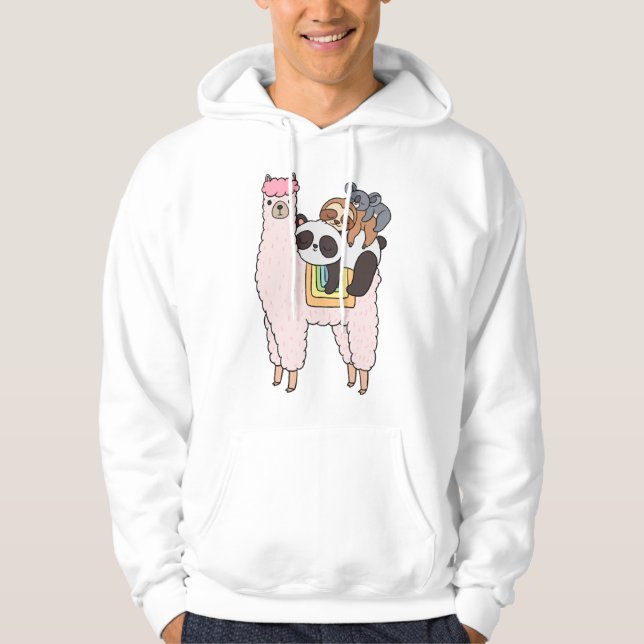 Veste À Capuche Llama Panda Sloth Koala Dormir (Devant)