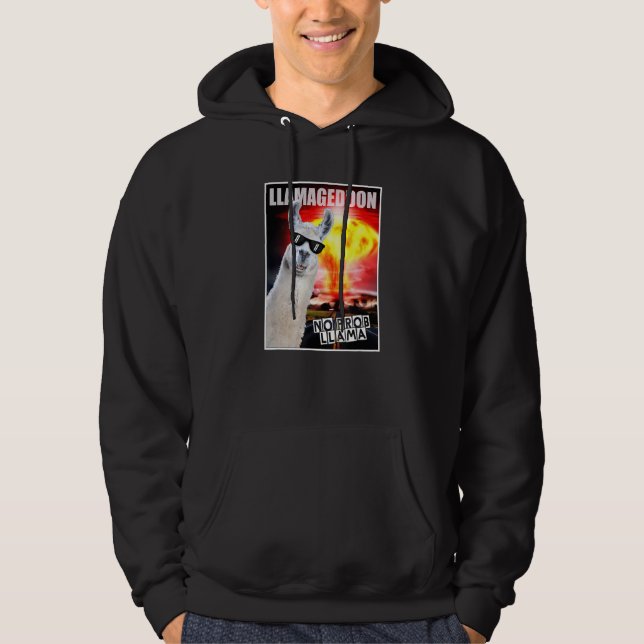 Veste À Capuche Llamageddon Pas De Problème Maigre Graphique (Devant)