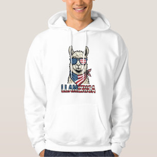 Veste À Capuche Llamerica Llama Patriotique Design Vector Vintage_