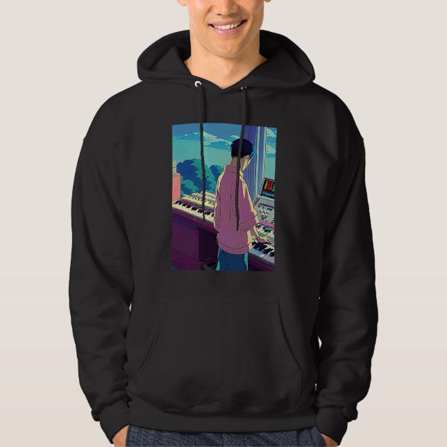 Veste À Capuche Lo fi hip hop chillhop chill beats lofi aesthetics (Devant)