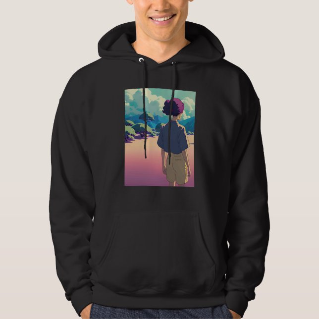 Veste À Capuche Lo fi hip hop chillhop chill beats lofi aesthetics (Devant)