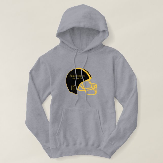 Veste À Capuche Logo de football de Long Beach California CA (Design devant)