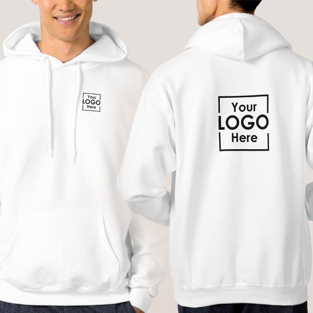 Veste À Capuche Logo d'entreprise personnalisé simple (Simple Personalized Business Logo Front Back Hoodie)