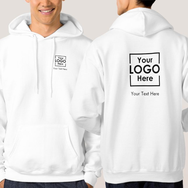Veste À Capuche Logo d'entreprise personnalisé simple Texte avant  (Simple Personalized Business Logo Text Front Back Hoodie)