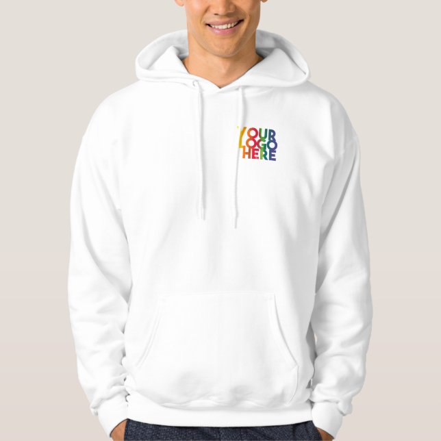 Veste À Capuche Logo d'entreprise simple blanc (Devant)