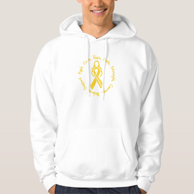 Veste À Capuche Logo d'espoir de traitement de combat de Cancer (Devant)