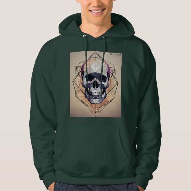 Veste À Capuche Logo du crâne géométrique (Devant)