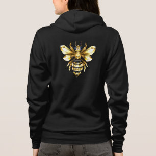 Veste À Capuche Logo Faux Gold Foil Bee Polygonal sur Noir