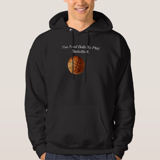 Veste À Capuche Logo Funny Basketball Balls, (Devant)