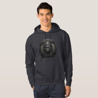Veste À Capuche Logo géométrique de Gorilla Gang en métal noir