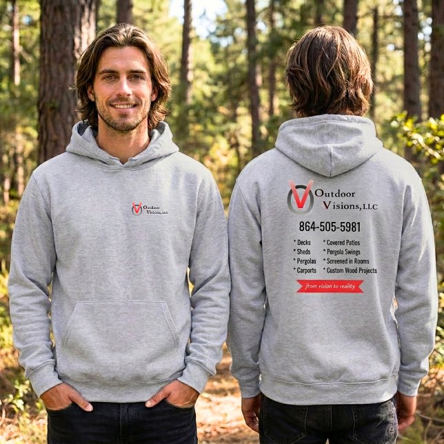 Veste À Capuche Logo Outdoor Visions Info arrière (Créateur téléchargé)